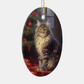 Maine Coon Cat Christmas Keramik Ornament (Rechts)