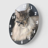 Maine Coon Cat Clock Große Wanduhr (Winkel)
