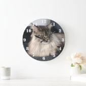 Maine Coon Cat Clock Große Wanduhr (Zuhause)