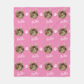 Maine Coon Cat, Custom Pet Pink Fleecedecke (Vorderseite)