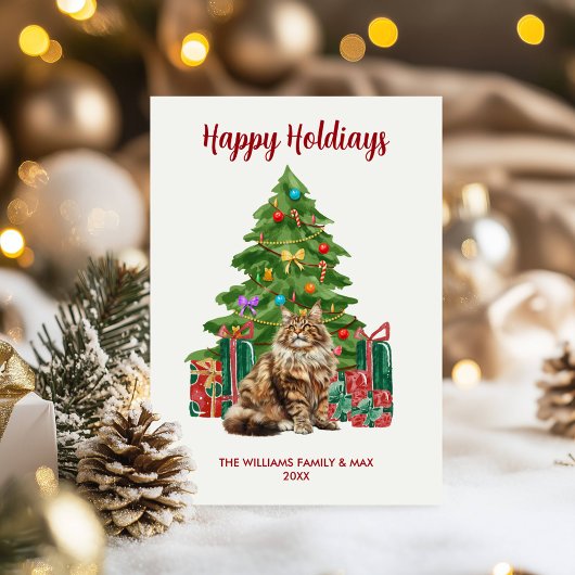 Maine Coon Cat Familie Weihnachten