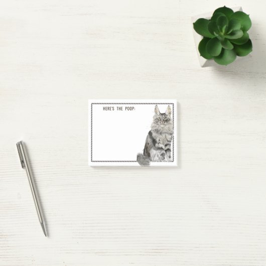 Maine Coon Cat | Funny Edith Text Post-it Klebezettel (Büro)
