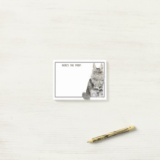 Maine Coon Cat | Funny Edith Text Post-it Klebezettel (Auf Schreibtisch)