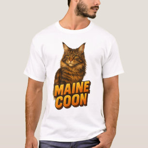 Maine Coon Cat Illustration T-Shirt