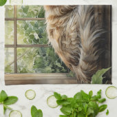 Maine Coon Cat im gemütlichen Innengarten Geschirrtuch (Gefaltet)