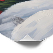 Maine Coon Cat in Schnee Weihnachten Poster (Ecke)