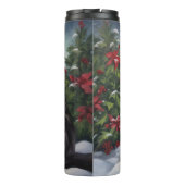 Maine Coon Cat in Schnee Weihnachten Thermosbecher (Rückseite)