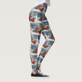 Maine Coon Cat in Sledge Let it Schnee Weihnachten Leggings (Rechts)