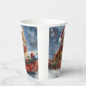 Maine Coon Cat in Sledge Let it Schnee Weihnachten Pappbecher (Rechts)