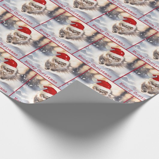 Maine Coon Cat in Snow Geschenkpapier (Ecke)