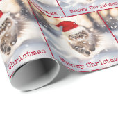 Maine Coon Cat in Snow Geschenkpapier (Rolleneckpunkt)