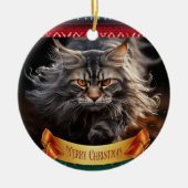 Maine Coon Cat Jagd Keramik Ornament (Vorne)