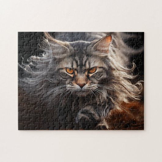 Maine Coon Cat Jagd Puzzle (Horizontal)