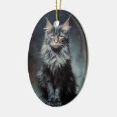 Maine Coon cat Keramik Ornament (Links)