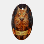 Maine Coon cat Keramik Ornament (Rechts)