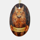 Maine Coon cat Keramik Ornament (Links)