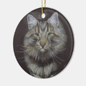 Maine Coon Cat Keramik Ornament (Links)