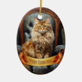 Maine Coon cat Keramik Ornament (Vorne)