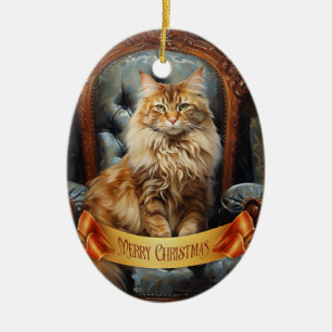 Maine Coon cat Keramik Ornament