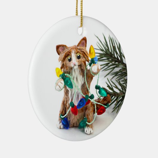 Maine Coon Cat Keramik Ornament (Rechts)
