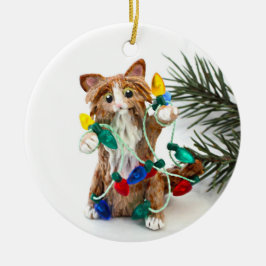 Maine Coon Cat Keramik Ornament