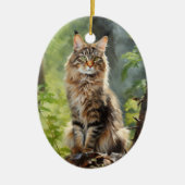 Maine Coon cat Keramik Ornament (Vorne)