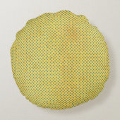 Maine Coon Cat Lino Print Rundes Kissen (Rückseite)