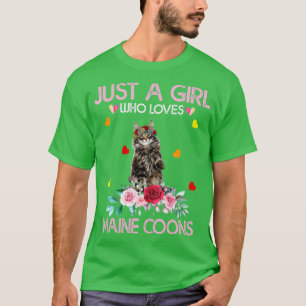 Maine Coon Cat Lover Geschenk Nur ein Mädchen, das T-Shirt