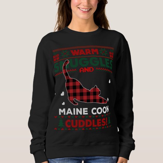 Maine Coon Cat Lover Niedlich Cat Xmas Weihnachten Sweatshirt (Vorderseite)