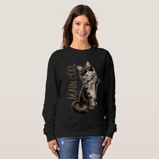Maine Coon Cat Main Cool Sweatshirt (Vorne ganz)