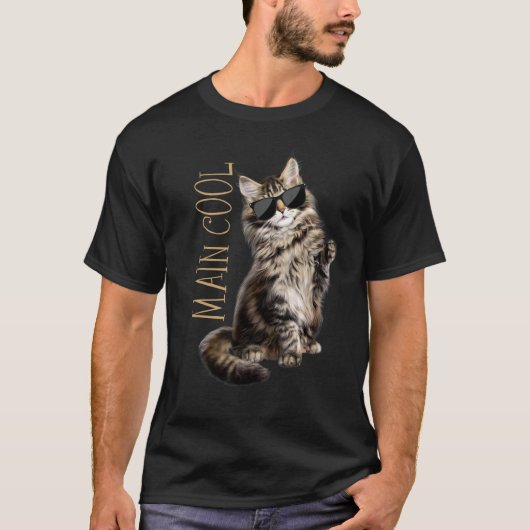 Maine Coon Cat Main Cool T-Shirt (Vorderseite)