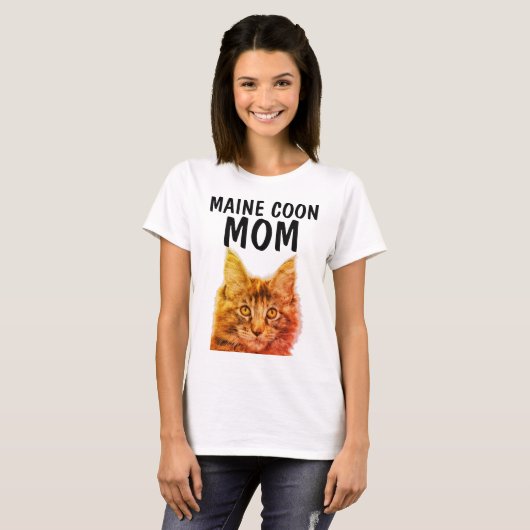 MAINE COON CAT MAMA T - SHIRT (Vorne ganz)