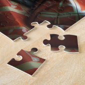 Maine Coon Cat mit Weihnachtsgeschenken Kamin Puzzle (Seite)