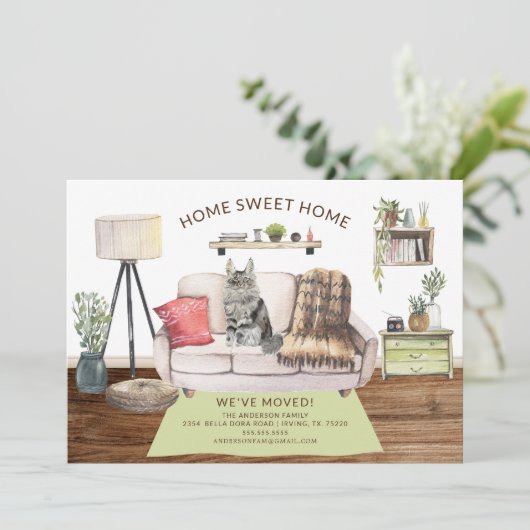 Maine Coon Cat Moving Ankündigung (Stehend Vorderseite)