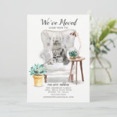 Maine Coon Cat Moving Ankündigung (Stehend Vorderseite)