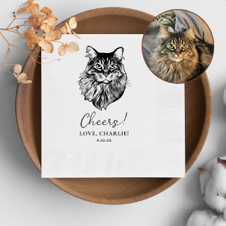 Maine Coon Cat Personalisiert Cheers Serviette