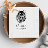 Maine Coon Cat Personalisiert Cheers Serviette