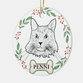 Maine Coon Cat Personalisiert Keramik Ornament (Links)