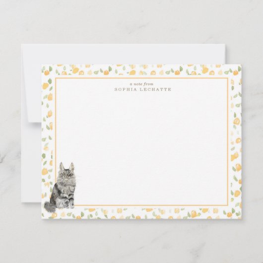 Maine Coon Cat Personalisiert Stationery Mitteilungskarte (Vorderseite)