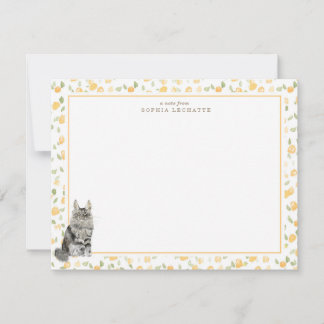 Maine Coon Cat Personalisiert Stationery Mitteilungskarte