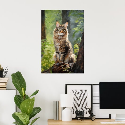 Maine Coon cat Poster (Heimbüro)