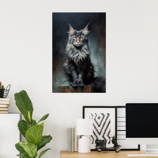 Maine Coon cat Poster (Heimbüro)
