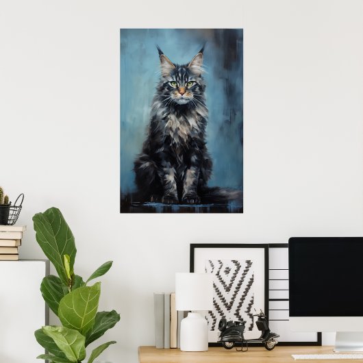 Maine Coon cat Poster (Heimbüro)