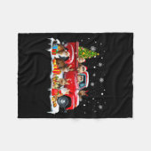 Maine Coon Cat Red Truck Christmas Tree Santa Ugly Fleecedecke (Vorderseite (Horizontal))