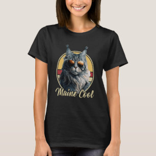 Maine Coon Cat Retro Outfit Maine Coole Tierkitte T-Shirt