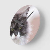Maine Coon Cat Runde Wanduhr (Winkel)