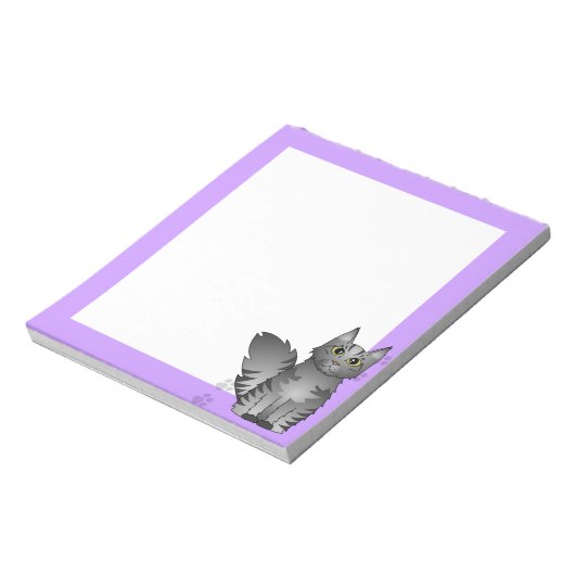 Maine Coon Cat - Silver Gray Tabby Notizblock (Rotiert)