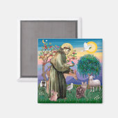 Maine Coon Cat - St Francis Magnet (Vorderseite/Rückseite)