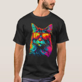 Maine Coon Cat Sunglasses T-Shirt (Vorderseite)