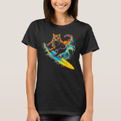 Maine Coon Cat Surf T-Shirt (Vorderseite)